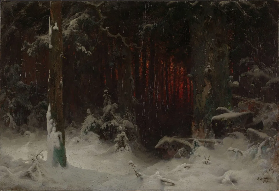 Wooded Landscape In Snow
