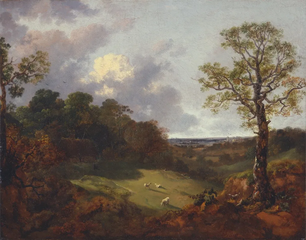 Wooded Landscape With A Cottage And Shepherd Wall Art by Thomas Gainsborough - High-Resolution Digital Print