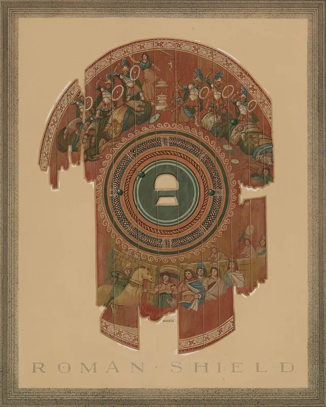 Wooden Shield With Scenes From The Trojan War Wall Art by Herbert J. Gute - High-Resolution Digital Print