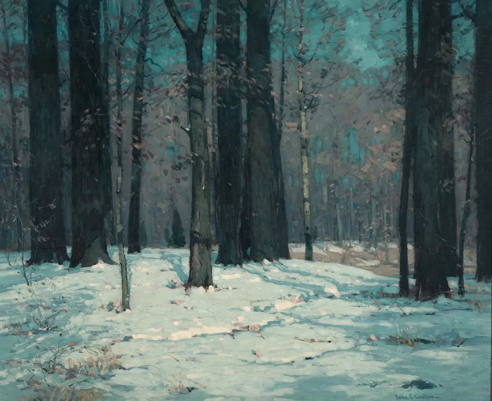 Woods In Winter Wall Art by John Fabian Carlson - High-Resolution Digital Print