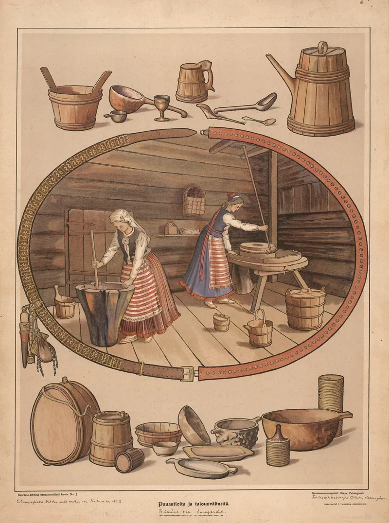 Woodwork And Household Items Wall Art by F. Tilgmann - High-Resolution Digital Print