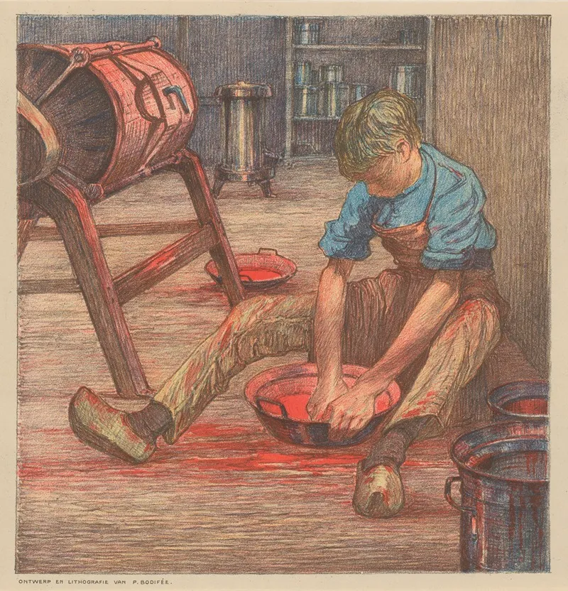 Worker In Workshop Wall Art by Paul Bodifée - High-Resolution Digital Print