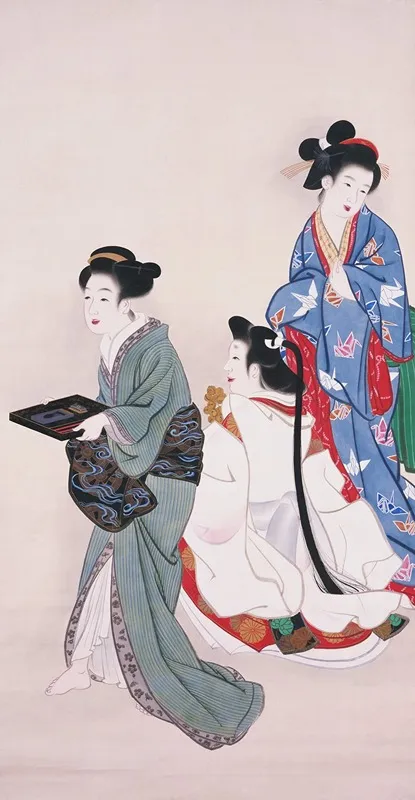 Working Girls Wall Art by Yamaguchi Soken - High-Resolution Digital Print