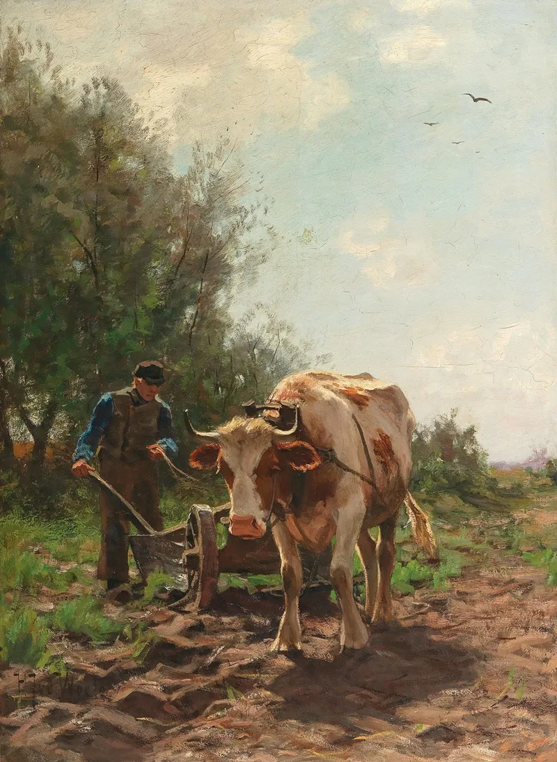 Working In The Fields Wall Art by Hermann Johannes van der Weele - High-Resolution Digital Print