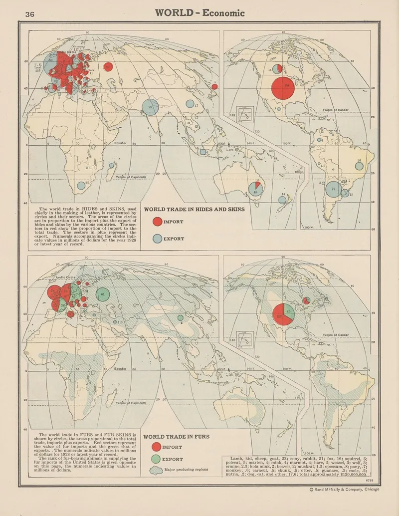 World Economic Hides And Skins Furs Wall Art by John Paul Goode - High-Resolution Digital Print