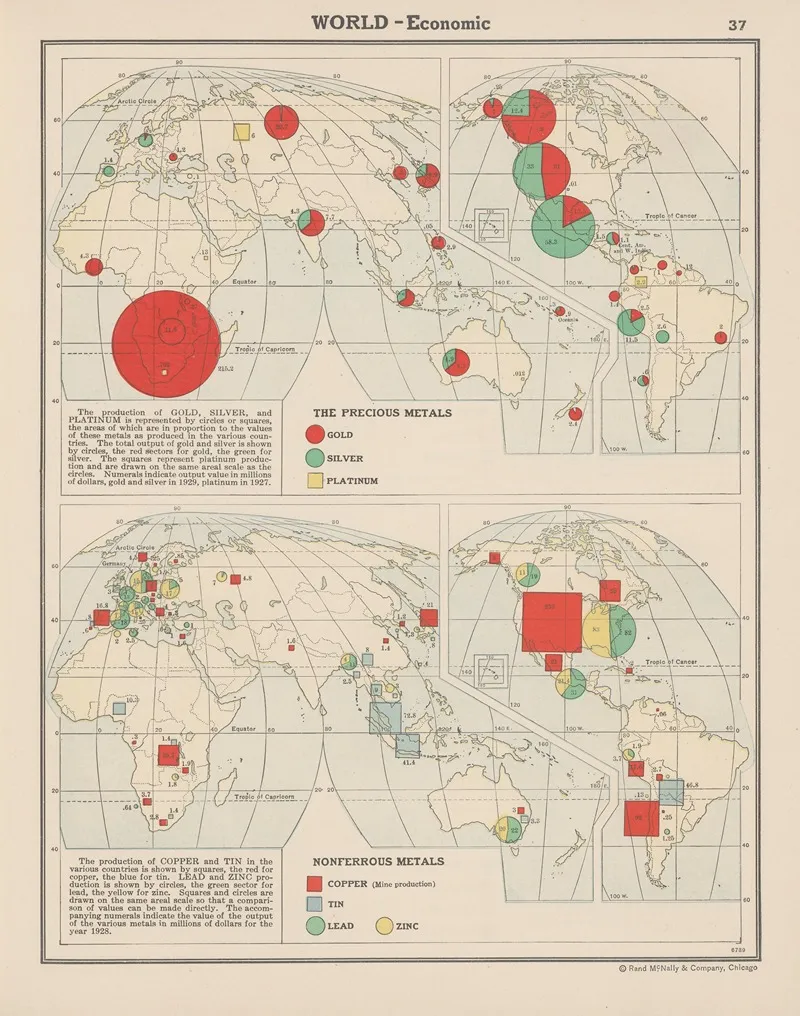 World Economic The Precious Metals Non Ferrous Metals Wall Art by John Paul Goode - High-Resolution Digital Print