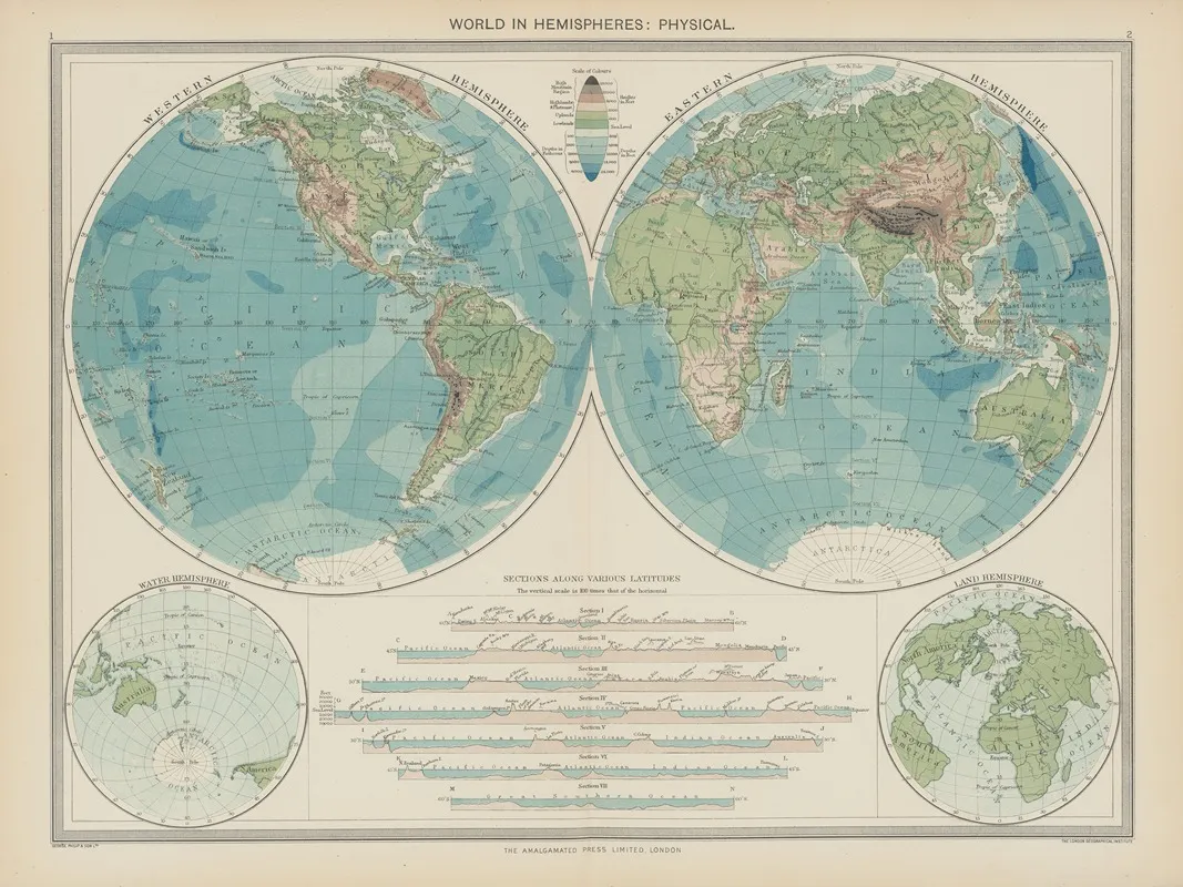 World In Hemispheres Physical