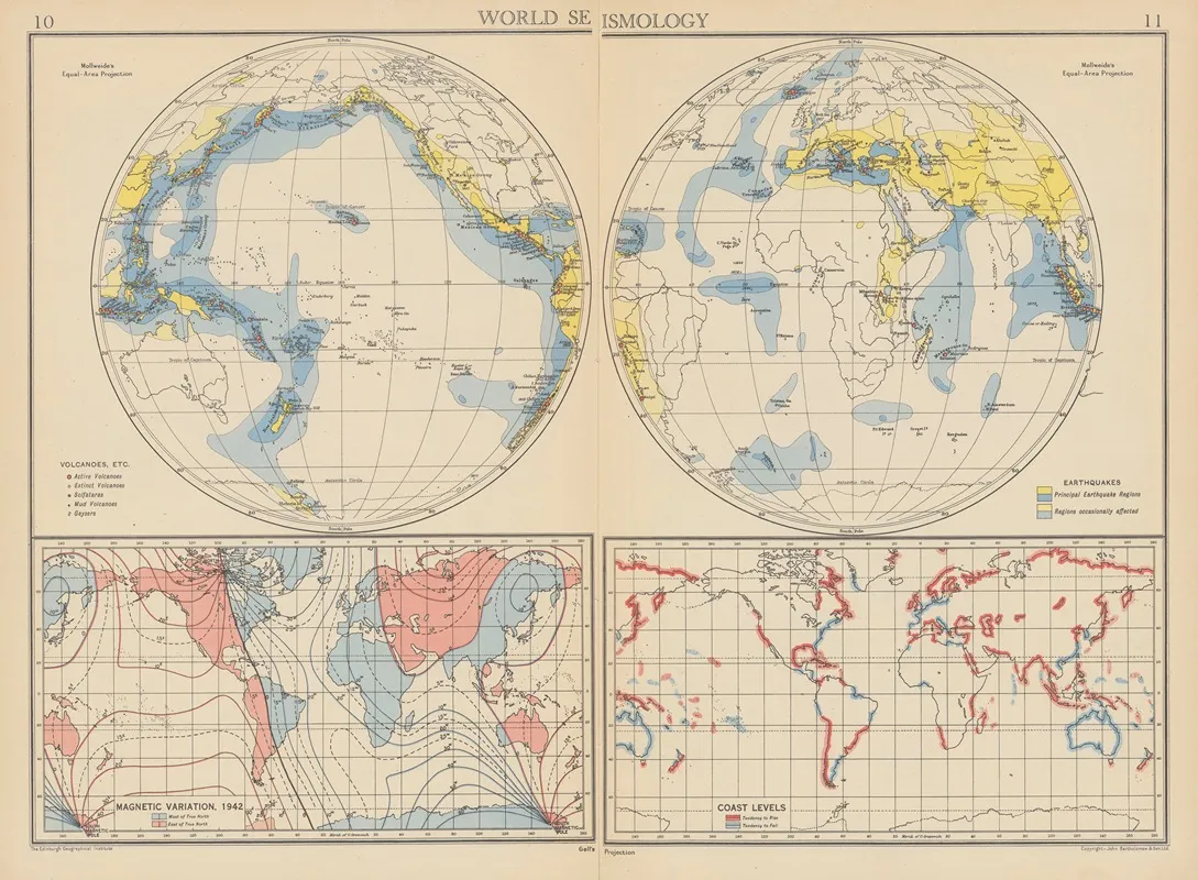 World Seismology Wall Art by John George Bartholomew - High-Resolution Digital Print