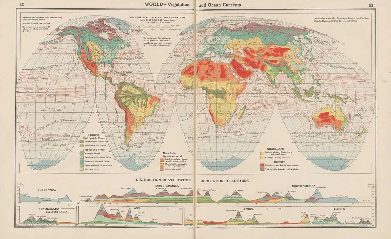 World Vegetation And Ocean Currents 2 Wall Art by John Paul Goode - High-Resolution Digital Print