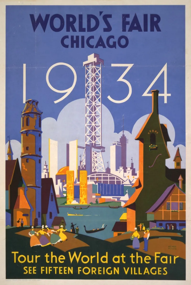 Worlds Fair Chicago 1934 Wall Art by Weimer Pursell - High-Resolution Digital Print