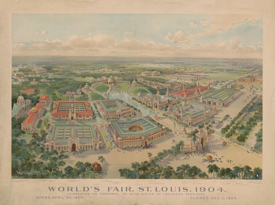 Worlds Fair St Louis 1904 Celebrating The Centennial Of Acquisition Of Louisiana Territory Wall Art by Gray Litho. Co - High-Resolution Digital Print