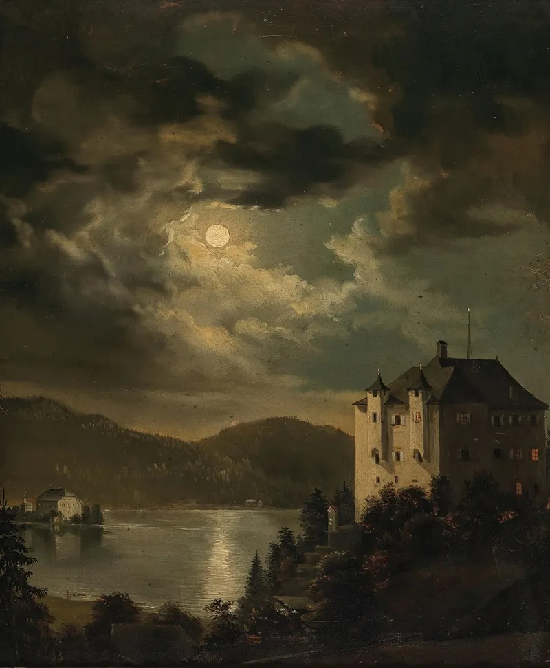 Worthersee Mondstimmung Uber Schloss Freyenthurn Mit Blick Auf Loretto