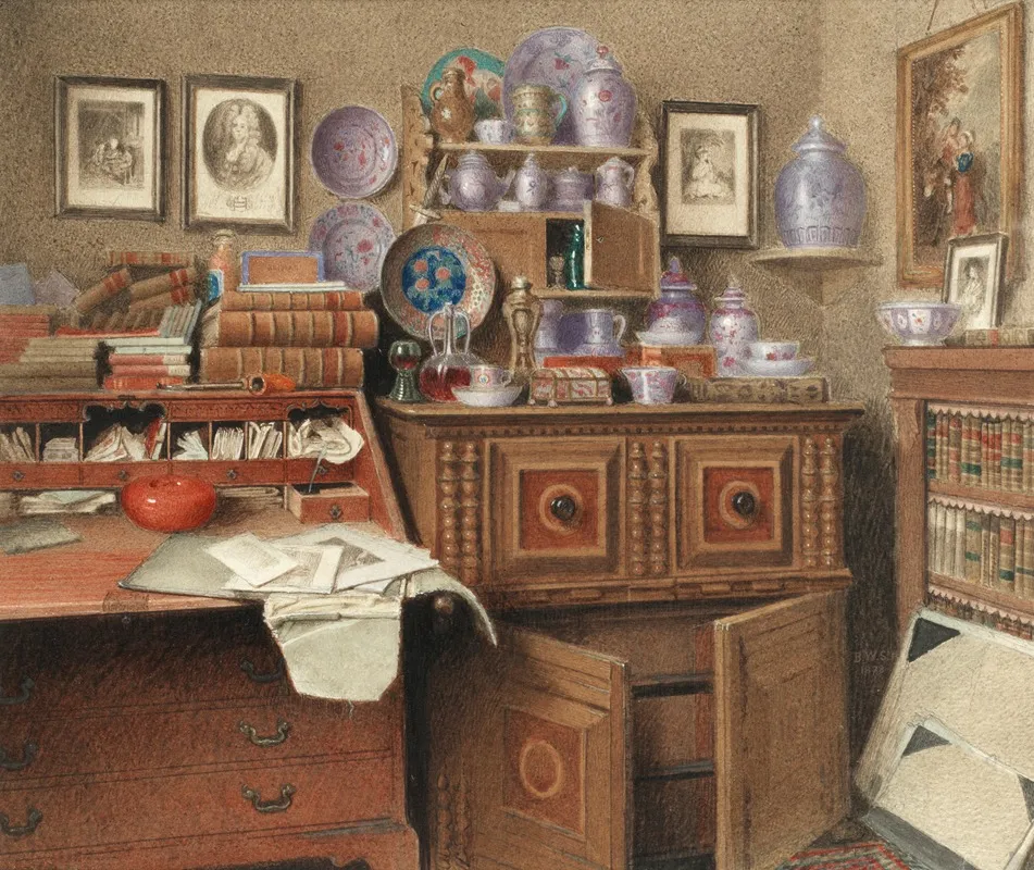 Worthless Old Knicknacks And Silly Old Books Wall Art by Benjamin Walter Spiers - High-Resolution Digital Print