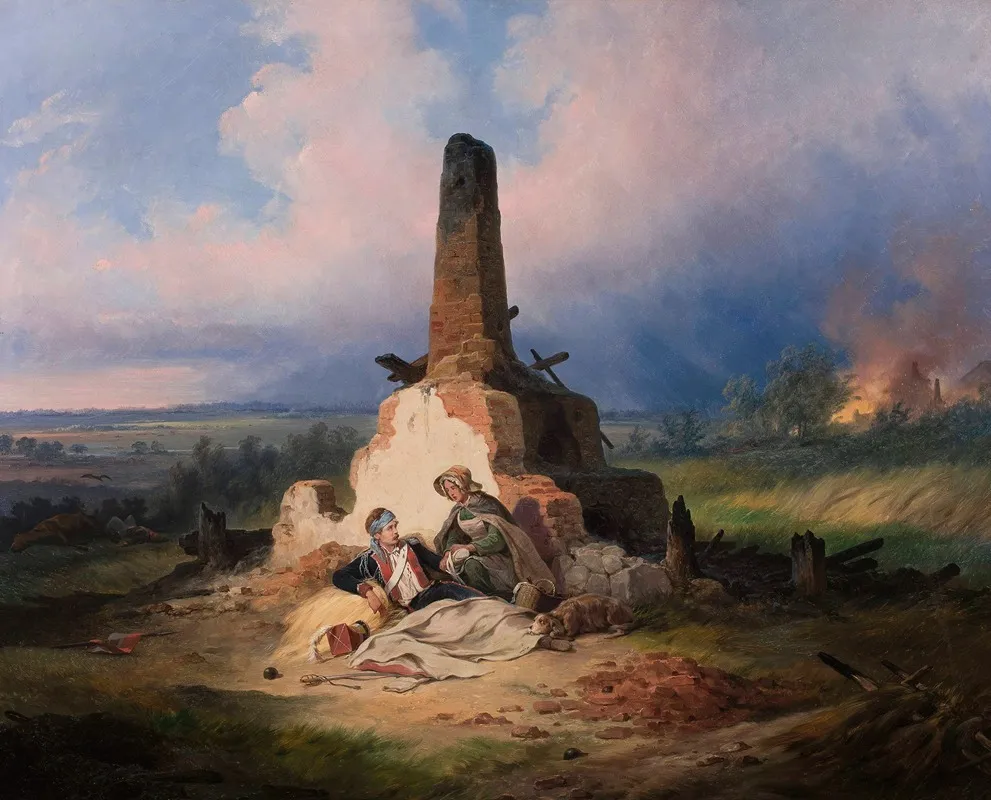 Wounded Uhlan In 1831 Wall Art by January Suchodolski - High-Resolution Digital Print
