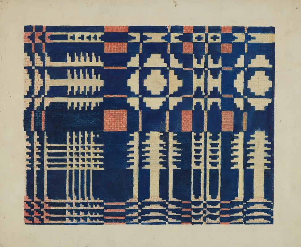 Woven Coverlet 24 Wall Art by Martha L. Lanscher - High-Resolution Digital Print