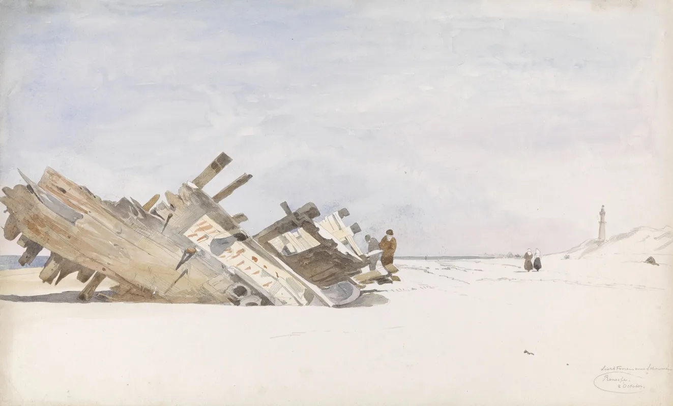Wrakhout Op Het Strand Van Renesse Te Schouwen Duivenland