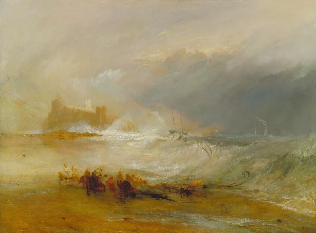 Wreckers Coast Of Northumberland With A Steam Boat Assisting A Ship Off Shore Wall Art by Joseph Mallord William Turner - High-Resolution Digital Print