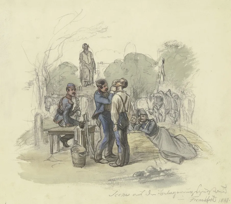 Wurtembergische Reiterei Auf Dem Goetheplatz Zu Frankfurt Am Main In Den Septembertagen 1848 2