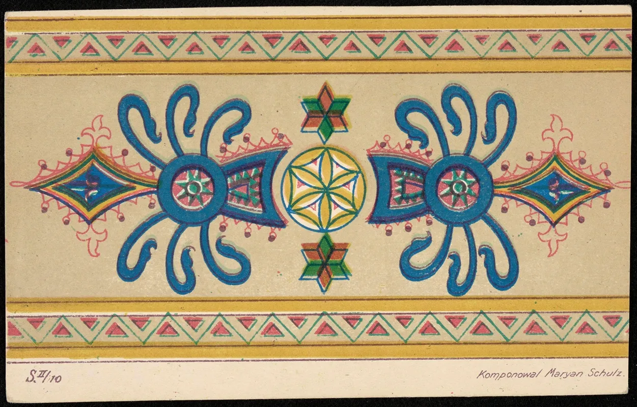 Wzor Ludowych Zdobien 3 Wall Art by Marian Szulc - High-Resolution Digital Print