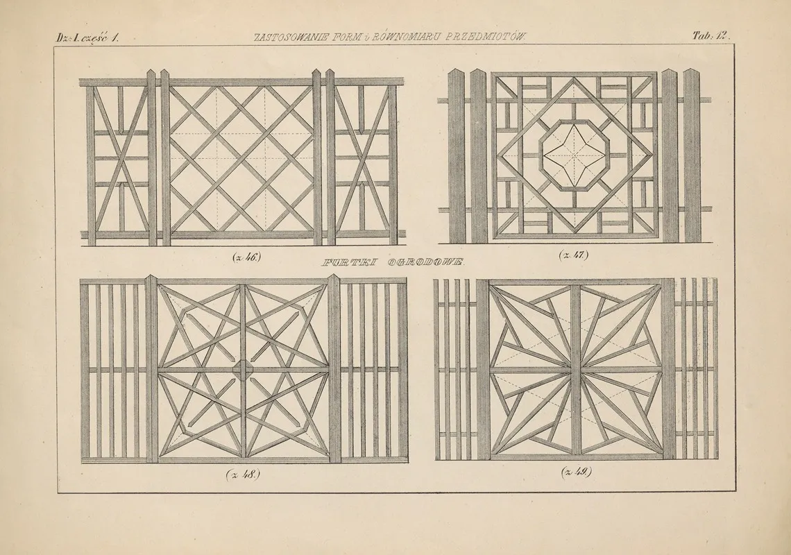 Wzory I Nauka Rysunku Patterns And Drawing Lessons Vol 2 Pl 13 Wall Art by Jan Feliks Piwarski - High-Resolution Digital Print