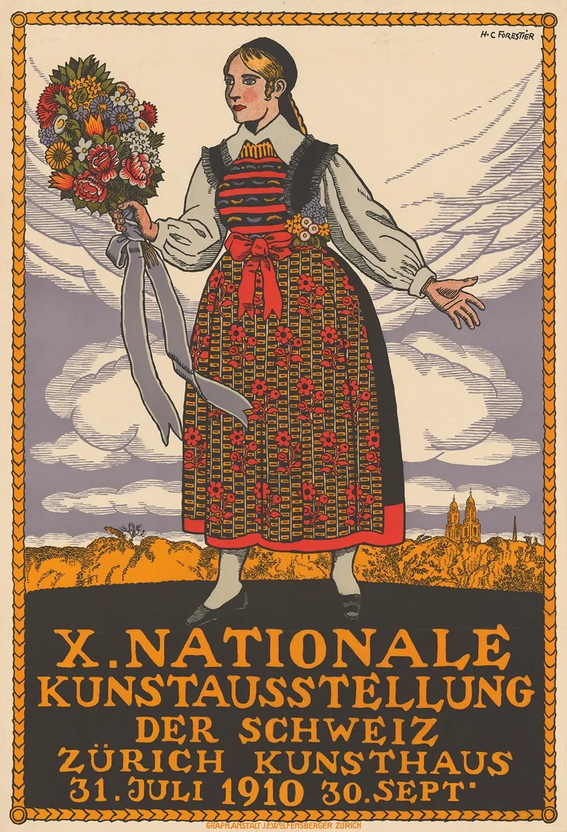 X Nationale Kunstausstellung Der Schweiz Zurich Kunsthaus Wall Art by Henry-Claudius Forestier - High-Resolution Digital Print