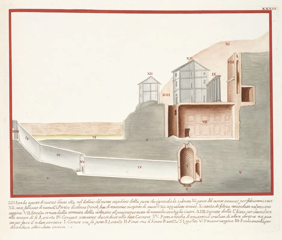 Xii Strada Aperta Di Nuovo Lanno 1684 Nel Monte Esquilino Dalla Porte Che Viguarda La Suburta Wall Art by Pierre-Jean Mariette - High-Resolution Digital Print