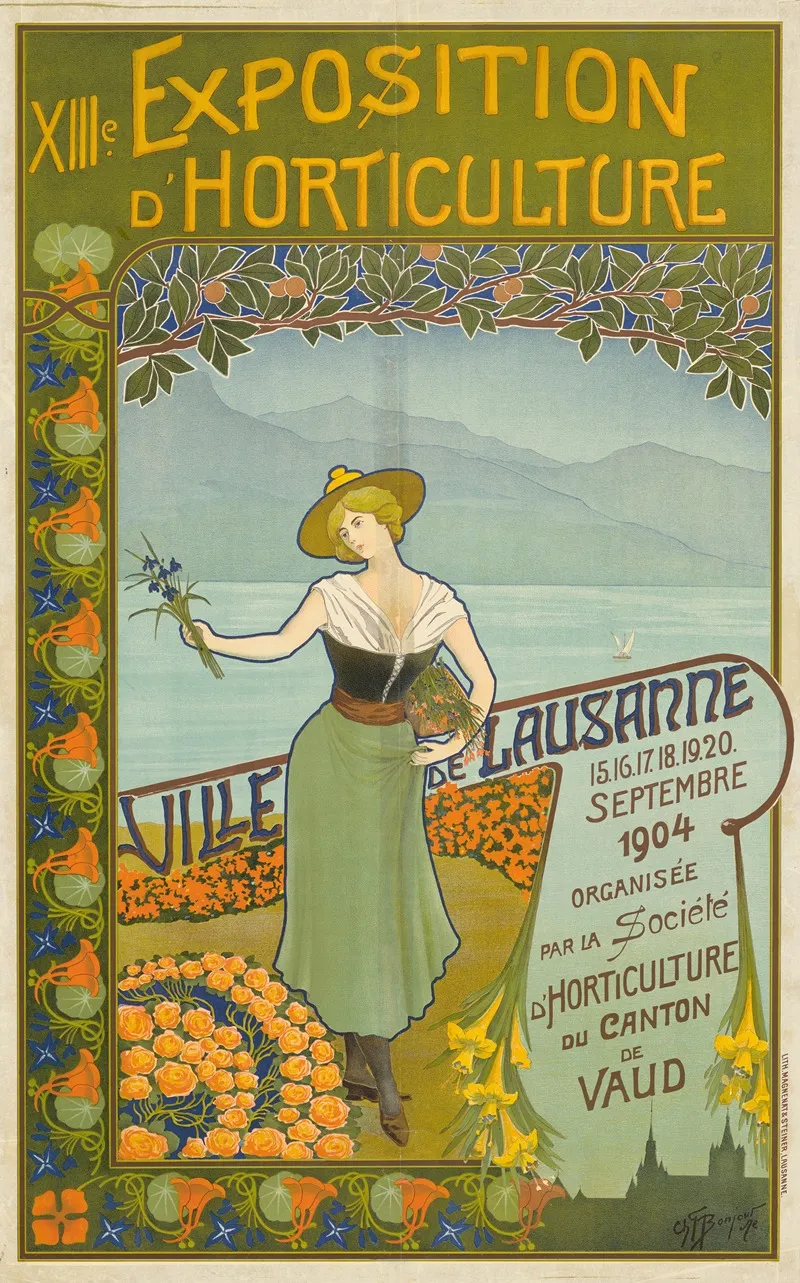 Xiiie Exposition Dhorticulture Ville De Lausanne 1904 Wall Art by Ch. G. Bonjour - High-Resolution Digital Print