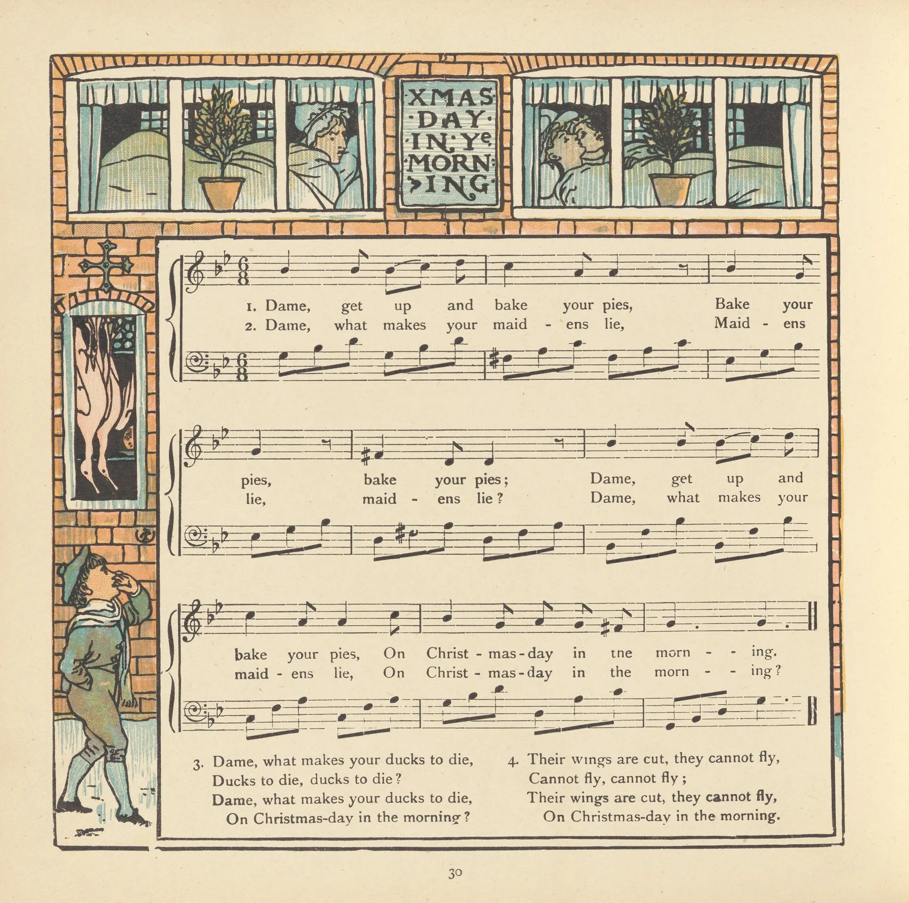 Xmas Day In Ye Morning Wall Art by Walter Crane - High-Resolution Digital Print
