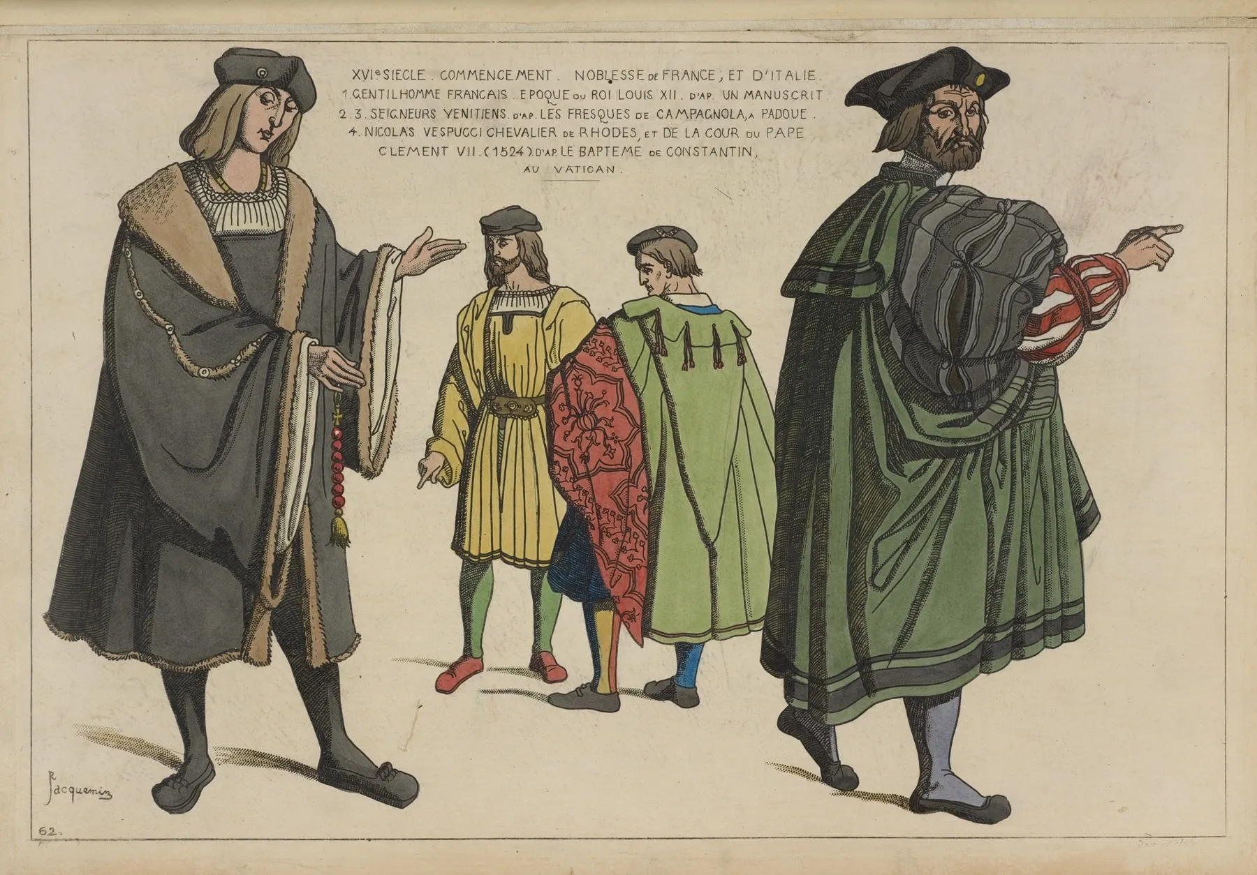 Xvie Siecle Commencement Noblesse De France Et Ditalie 1 Gentilhomme Francais Epoque Du Roi Louis Xii