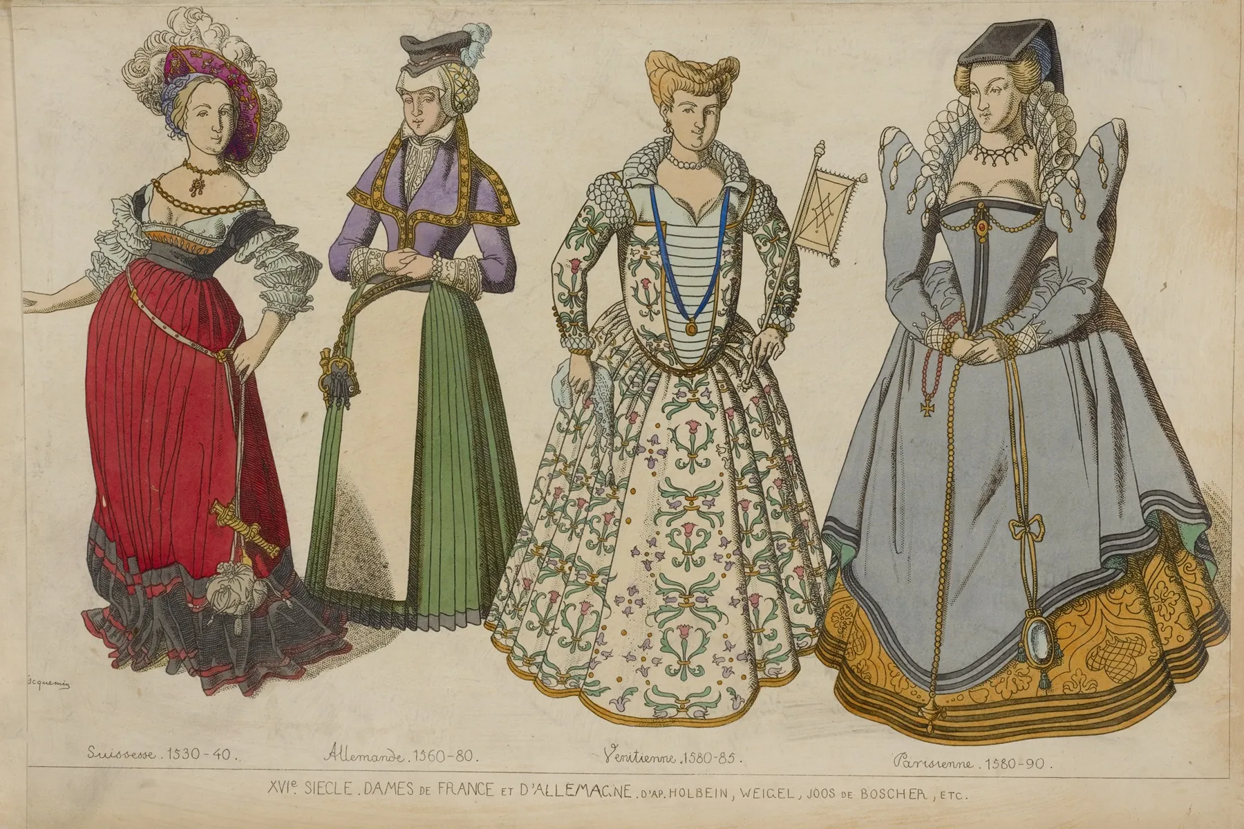 Xvie Siecle Dames De France Et Dallemagne Daprres Holbein Weigel Joos De Boscher Etc