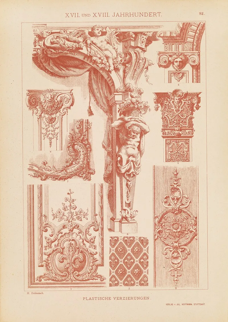 Xvii Und Xviii Jahrhundert Plastische Verzierungen Wall Art by Heinrich Dolmetsch - High-Resolution Digital Print