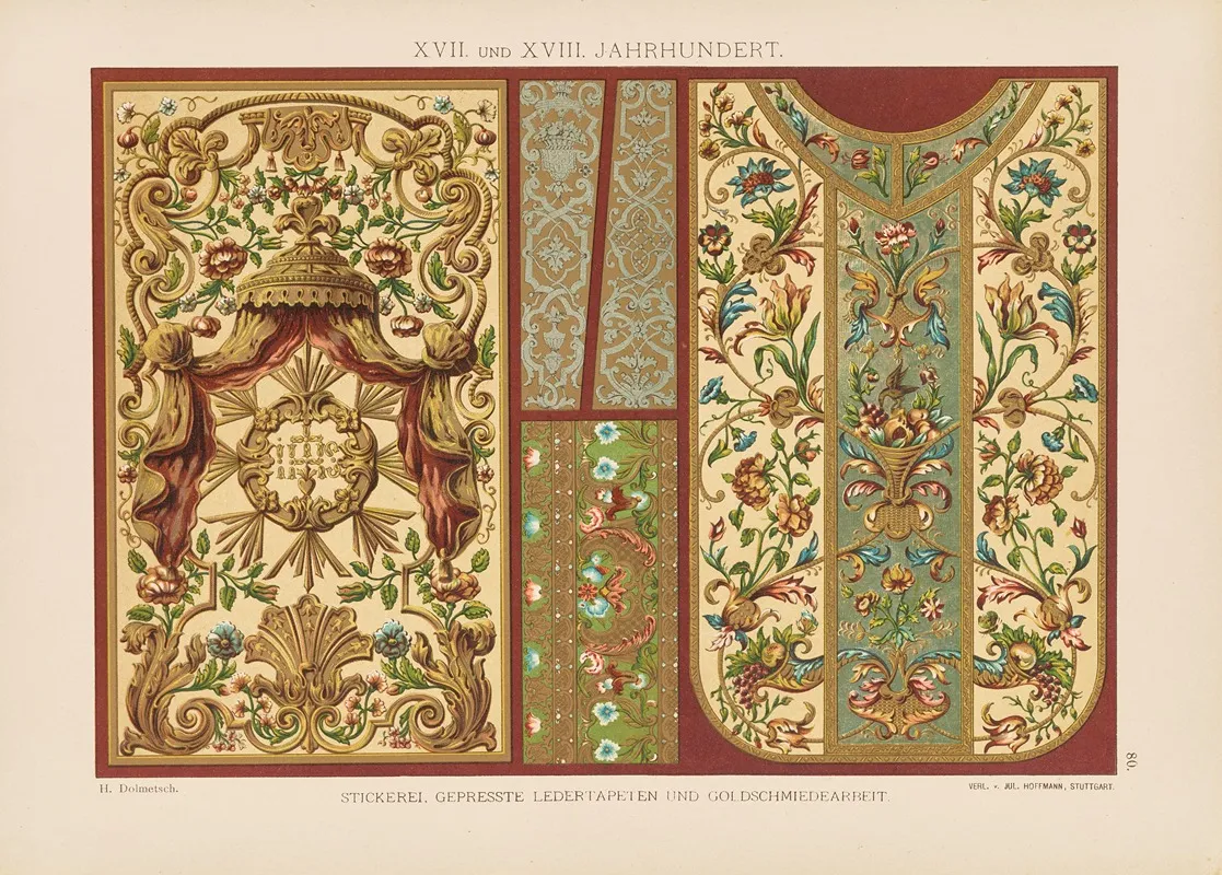 Xvii Und Xviii Jahrhundert Stickerei Wall Art by Heinrich Dolmetsch - High-Resolution Digital Print