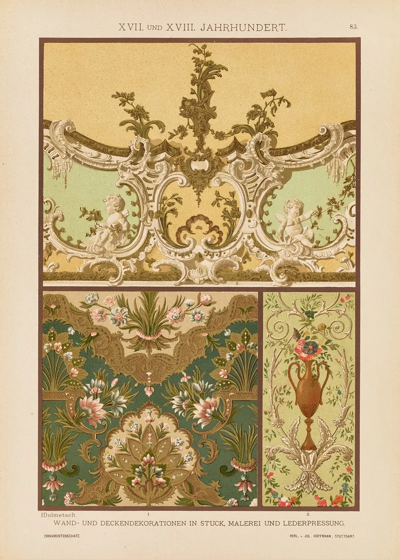 Xvii Und Xviii Jahrhundert Wand Und Deckendekorationen In Stuck Wall Art by Heinrich Dolmetsch - High-Resolution Digital Print