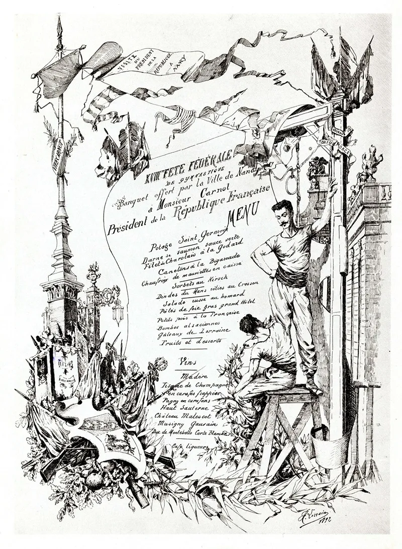 Xviiie Fete Federale De Gymnastique Menu Wall Art by R. Lorrain - High-Resolution Digital Print