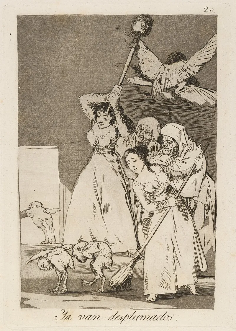 Ya Van Desplumados There They Go Plucked Wall Art by Francisco de Goya - High-Resolution Digital Print