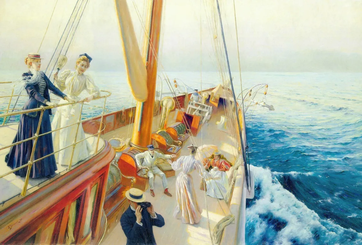 Yachting The Mediterranean Wall Art by Julius Leblanc Stewart - High-Resolution Digital Print