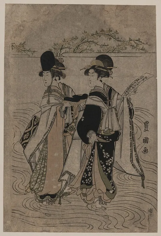 Yatsushi Ide No Tamagawa Wall Art by Toyokuni Utagawa - High-Resolution Digital Print