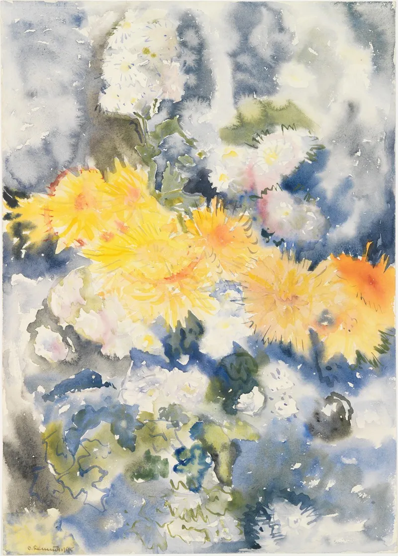 Yellow And Blue Wall Art by Charles Demuth - High-Resolution Digital Print
