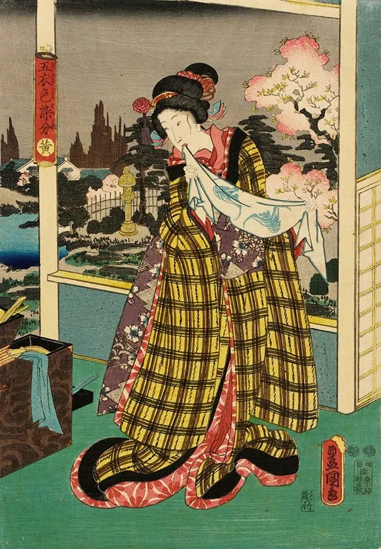 Yellow Wall Art by Utagawa Kunisada (Toyokuni III) - High-Resolution Digital Print