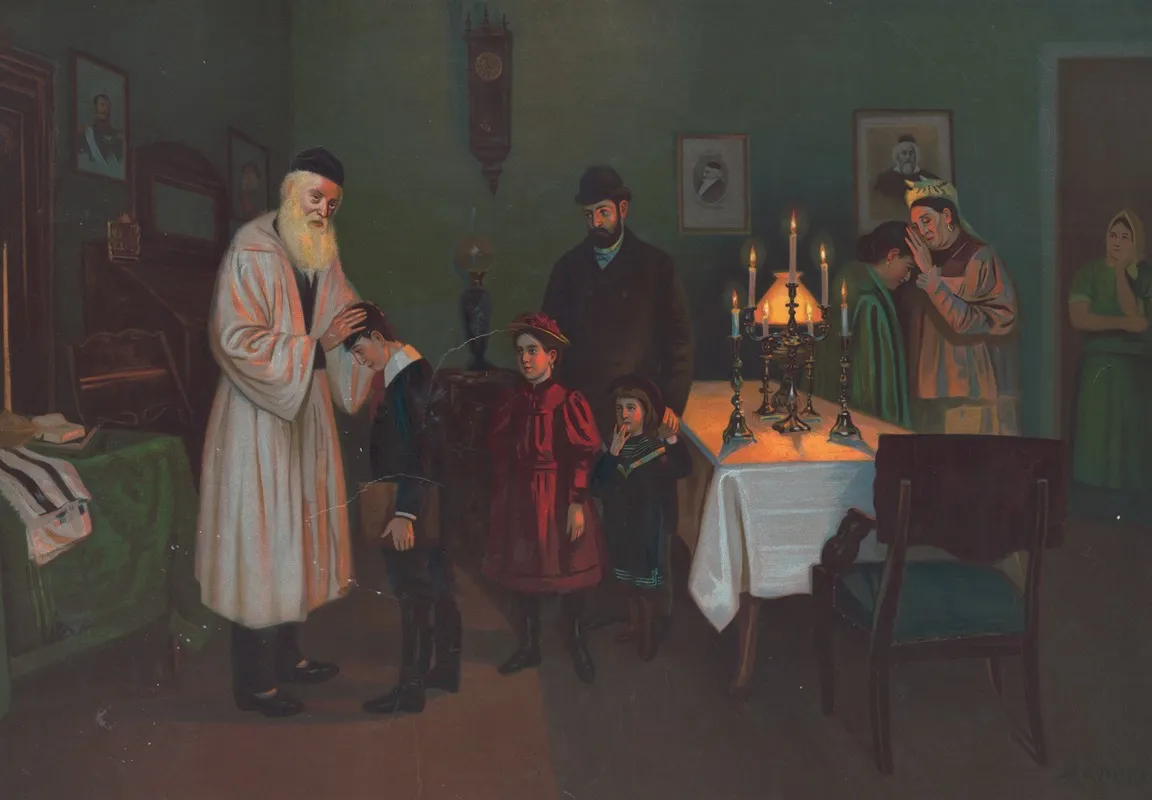 Yom Kippur Going To The Grandparents To Get Blessed Wall Art by Mark Joffre - High-Resolution Digital Print