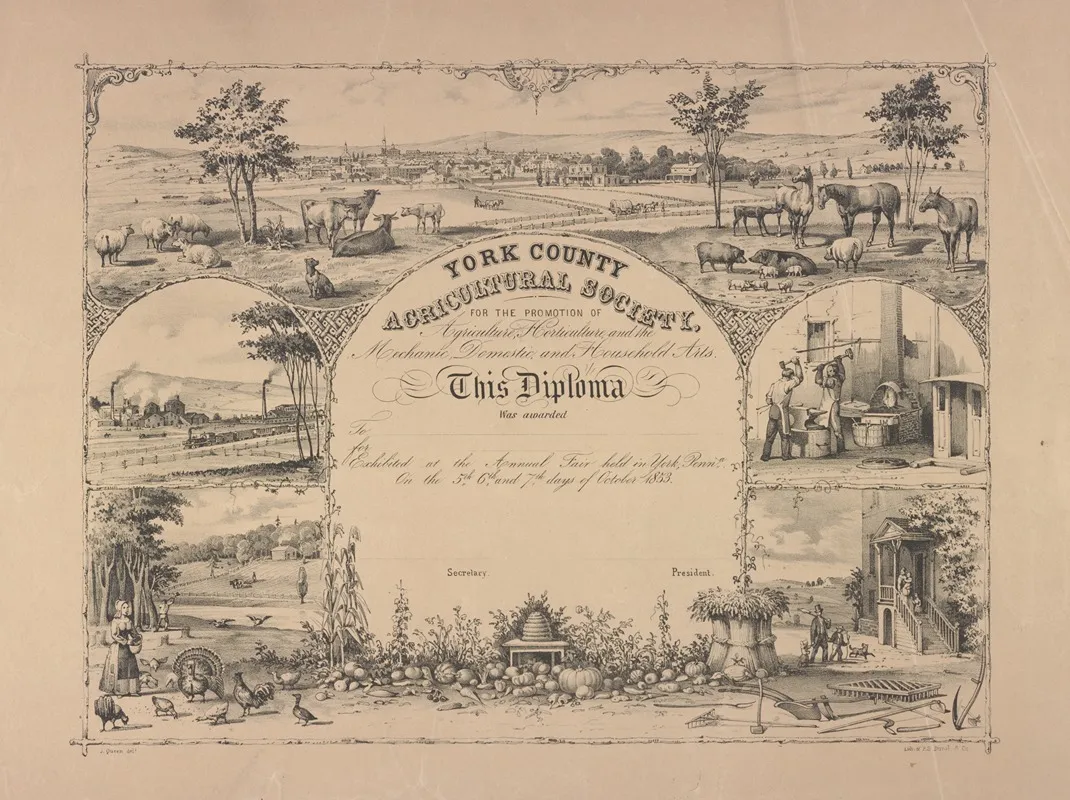 York County Agricultural Society For The Promotion Of Agriculture Horticulture And The Mechanic Domestic And Household Arts