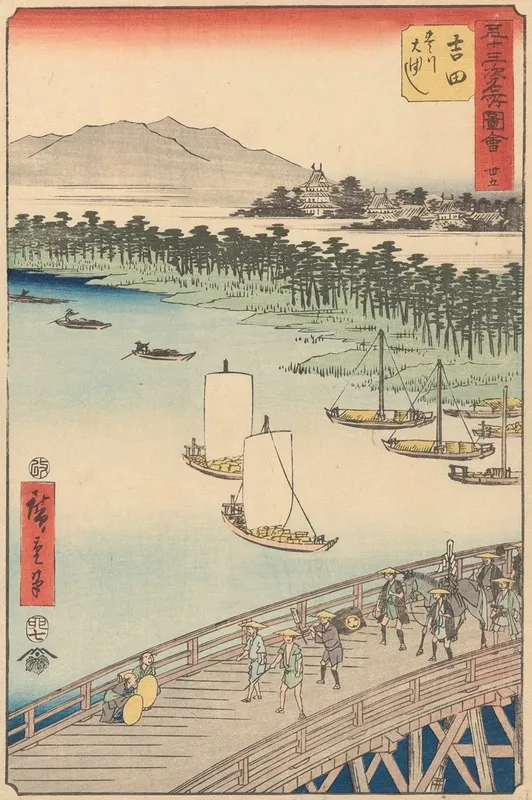 Yoshida Wall Art by Utagawa Hiroshige - High-Resolution Digital Print