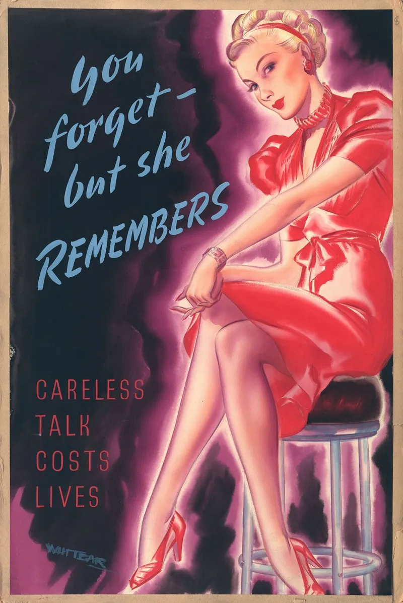 You Forget But She Remembers Careless Talk Costs Lives Wall Art by Whitear - High-Resolution Digital Print