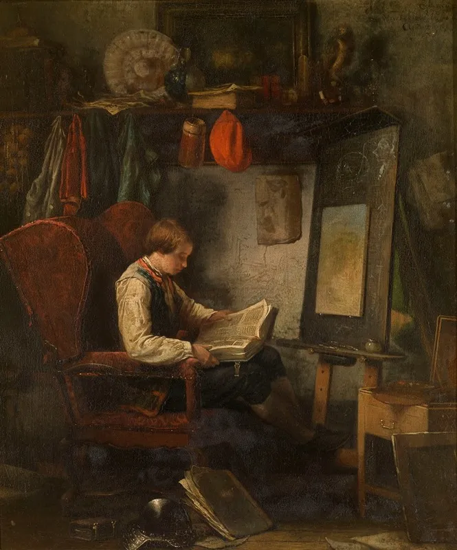 Young Artist In A Studio Wall Art by Ferdinand De Braekeleer II - High-Resolution Digital Print