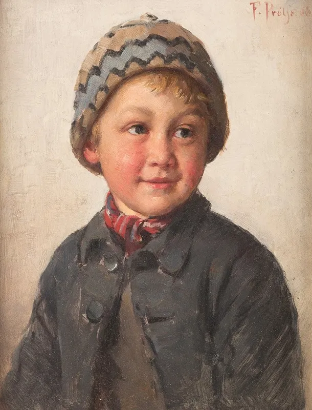 Young Boy Wall Art by Friedrich Anton Prölss - High-Resolution Digital Print