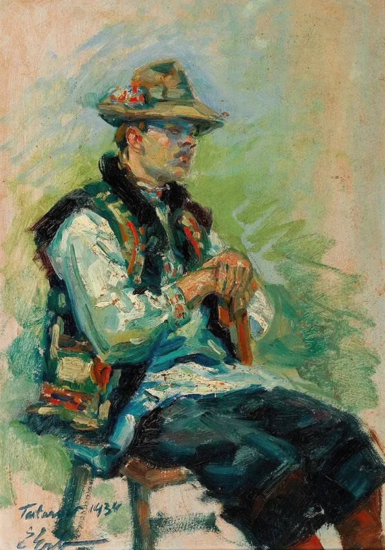 Young Farmer Seated Wall Art by Erno Erb - High-Resolution Digital Print