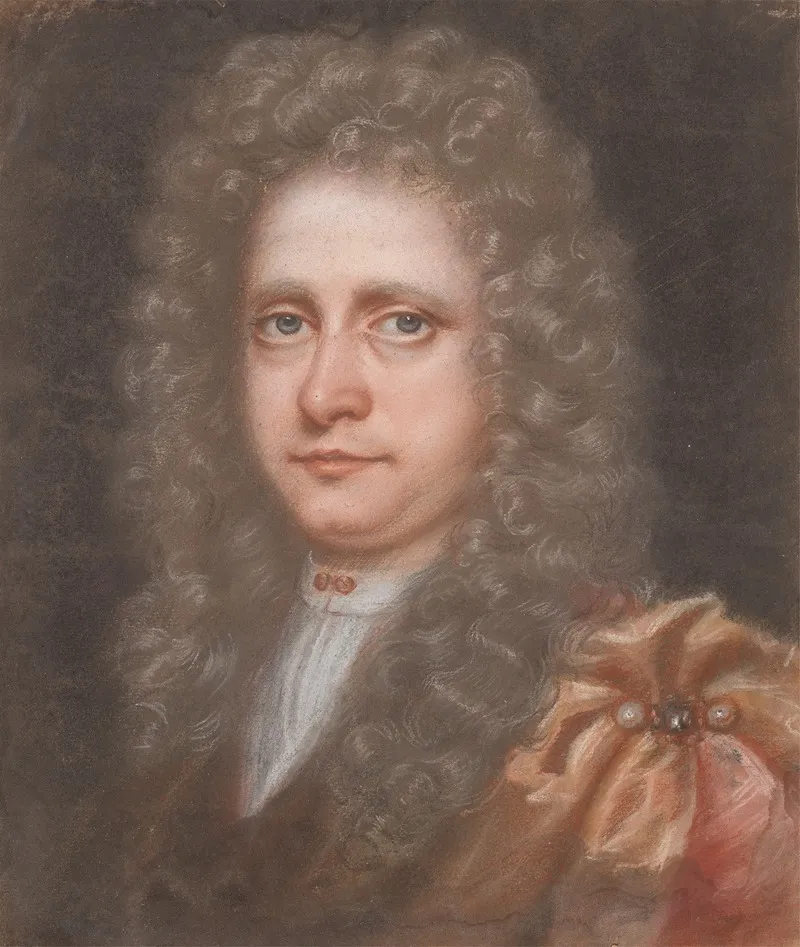 Young Gentleman With A Full Face And Long Curled Wig Wall Art by Edmund Ashfield - High-Resolution Digital Print