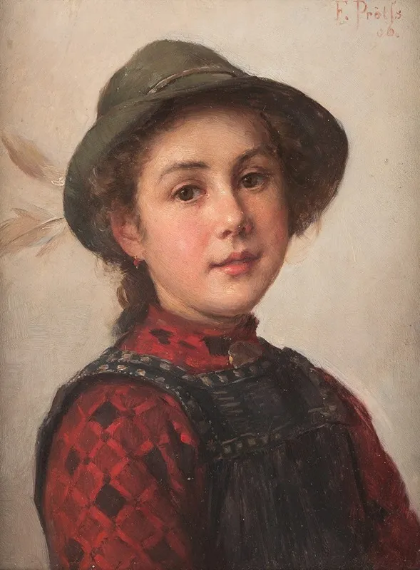 Young Girl 6 Wall Art by Friedrich Anton Prölss - High-Resolution Digital Print