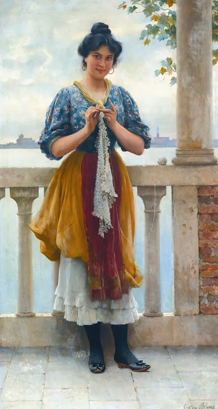 Young Girl Before The Lagoon Venice