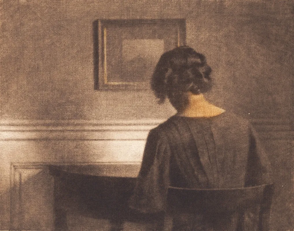 Young Girl By A Semi Circular Table